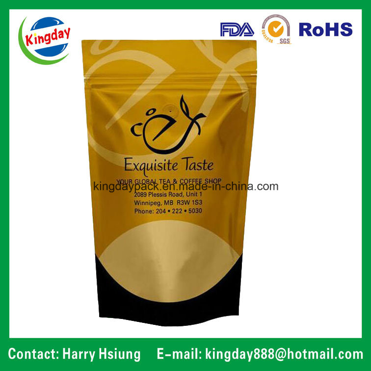 Coffee Bag with Valve & Tin-Tae for 4 Sides Sealing