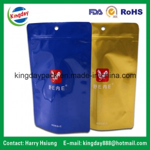 Standup Ziplock/Zipper Bag for Underwear &amp;amp; Garment with Plastic Hook/Hanging Hole, Foldable Zipper Pouch