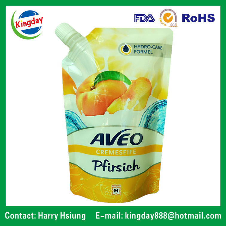 500ml Standup Spout Pouch for Juice or Laundry Detergent with Different Flavour