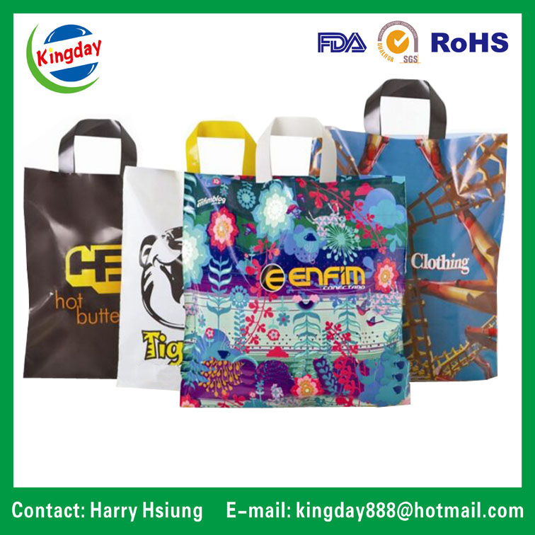 Plastic Bags / Polybag for Die-Cut Patched Bag, Soft Loop Carrier Bag