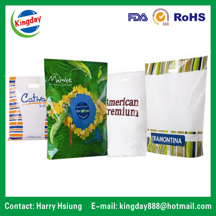 Plastic Bags / Polybag for Die-Cut Patched Bag, Soft Loop Carrier Bag