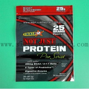 High Quality 3side Sealing Bag for Protein Packing with Zipper