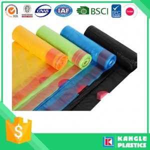 Plastic Biodegradable Drawstring Trash Bag with Different Color