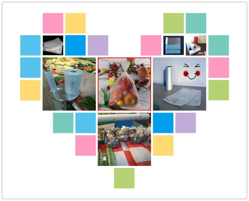 HDPE Clear Plastic Flat Food Bag on Roll Food Grade