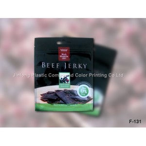 Plastic Packaging Bag for Beef Jerky with Hanger Hole and Tear Notch