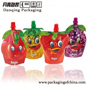 Danqing Heat Seal Bag Unique Shaped Spout Pouch Stand up Pouch for Juice Packaging