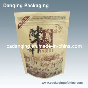 Laminated Material Tea Packaging Bag with Zipper (DQ165)