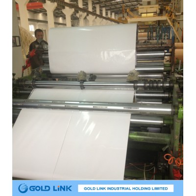 Adhesive Glossy Cast Coated Paper with White Release Liner