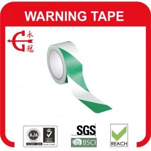 Green White Line PVC Warning Tape