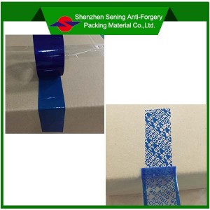 Pet Blue Non Residue Adhesive Security Void Sealing Tape